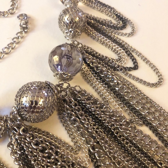 Vintage Silver Toned Statement Necklace - Picture 5 of 6